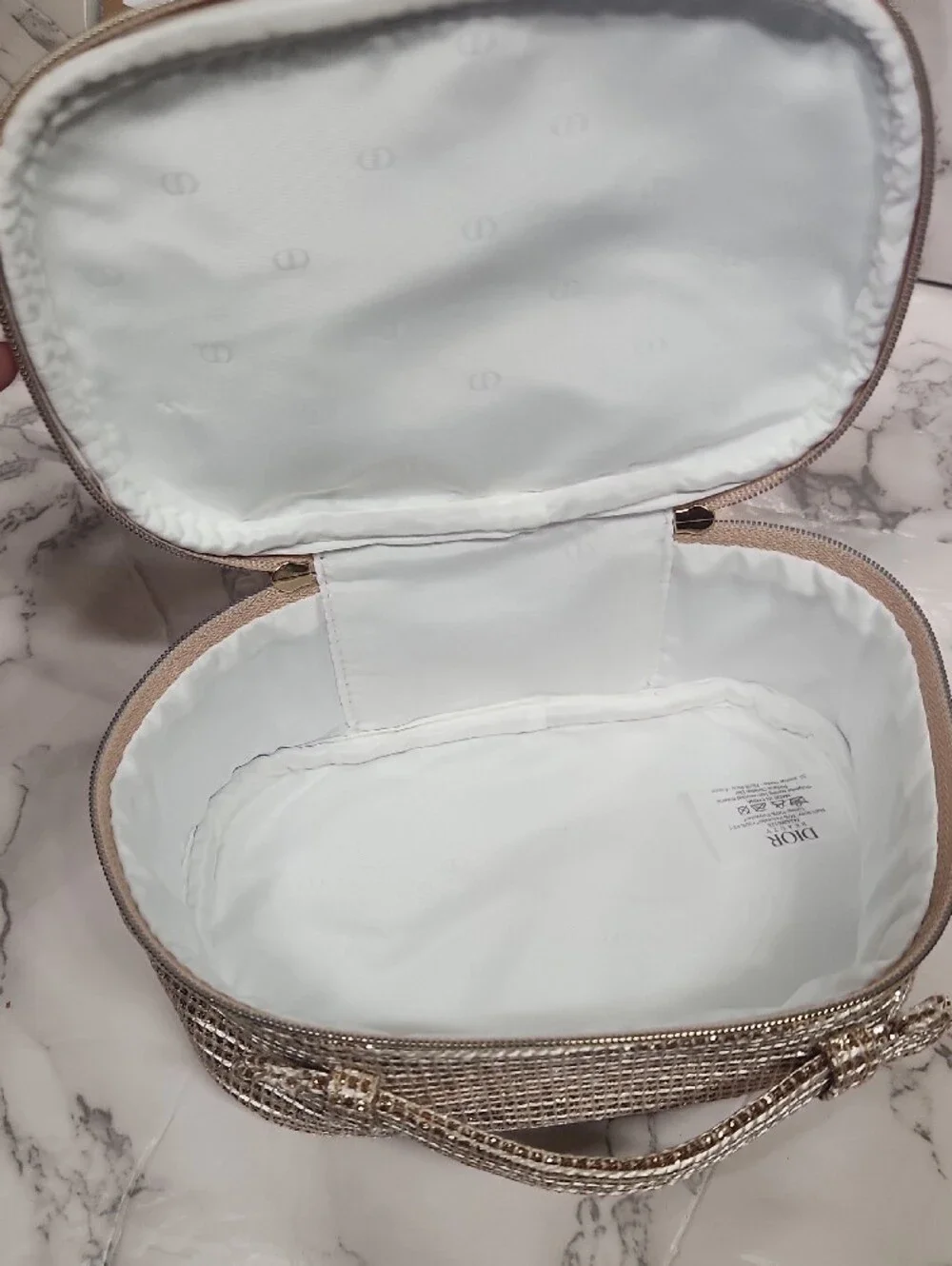 Dior Metallic Champagne Mini Vanity Case